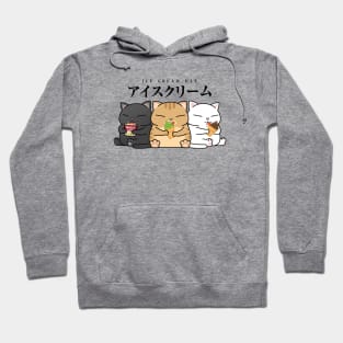 Chubby Cat Trio Ice Cream Hoodie